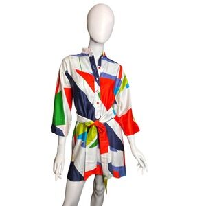 Vintage 1970s Catherine Ogust For Penthouse Tunic Mini Dress With Belt